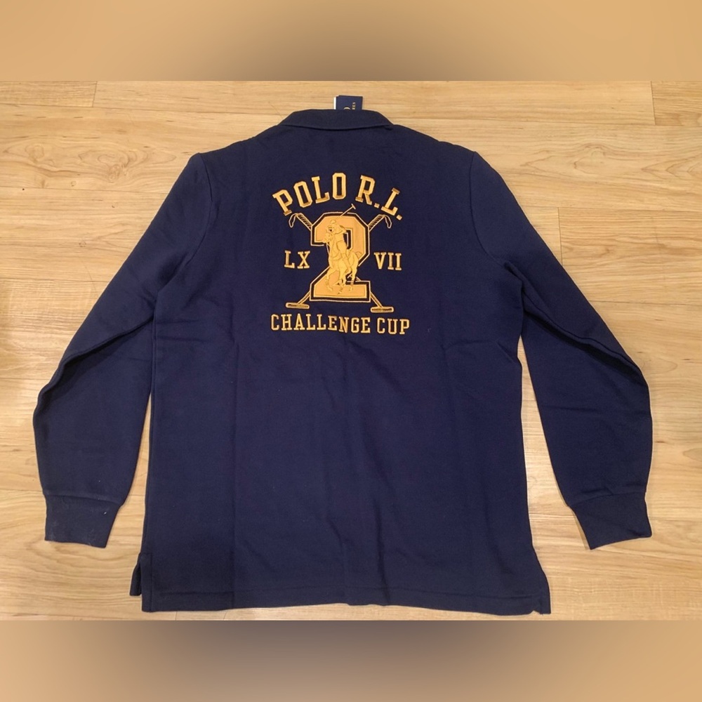 Polo Ralph Lauren Men’s Classic Fit Big Pony Crest Logo Long Sleeve Polo Navy M